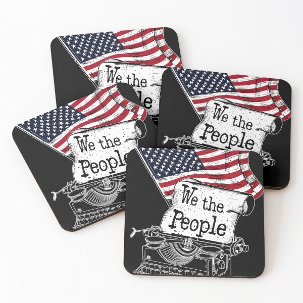 Item preview, We The People Typewriter with American Flag designed and sold by Quirky Shirts.
