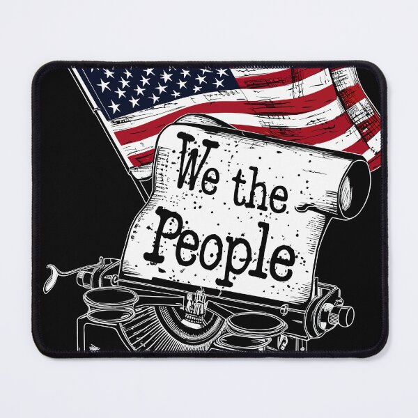 Item preview, We The People Typewriter with American Flag designed and sold by Quirky Shirts.