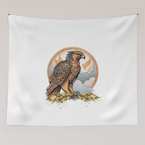 Item preview, Nordic Hawk Valfangr Hunter of the Slain Traditional Stylized Graphic Art designed and sold by dcohea.