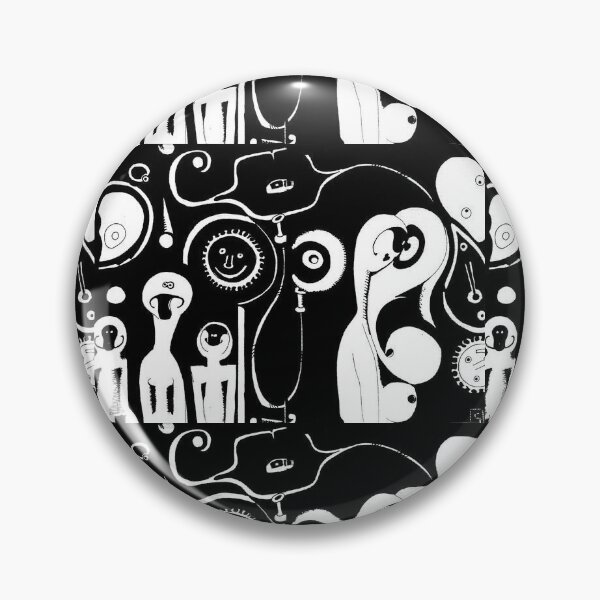 Item preview, Pencil drawing abstract characters in black and white designed and sold by Carré Comme Orange.