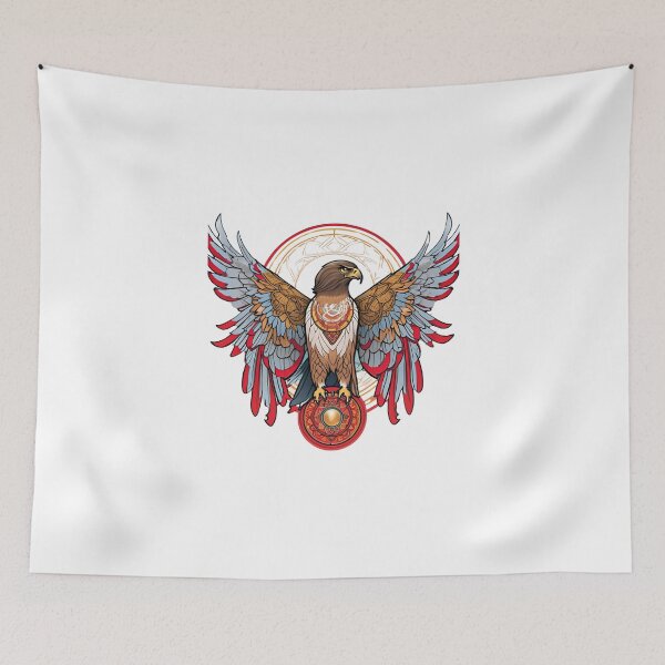 Item preview, Nordic Hawk Valfangr Hunter of the Slain Traditional Stylized Graphic Art designed and sold by dcohea.