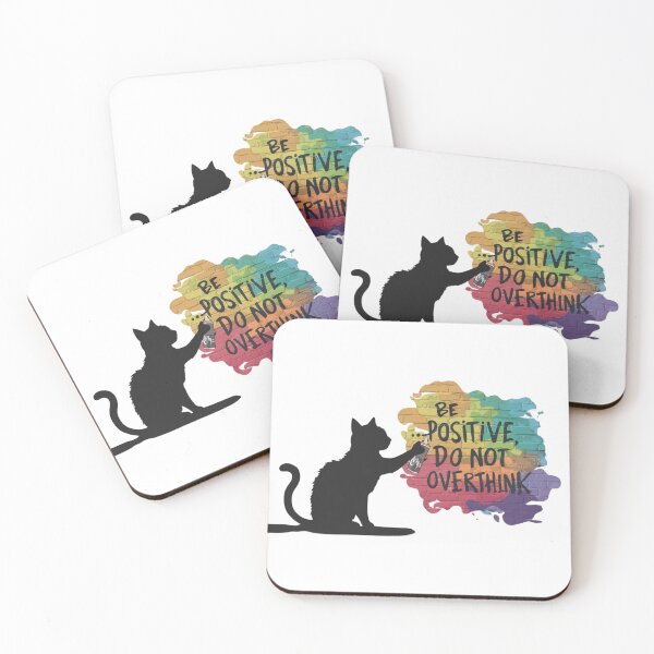 Item preview, Be Positive, Do not Overthink T-shirt Designs - Black Cat Collections #3 designed and sold by KittyKouture.