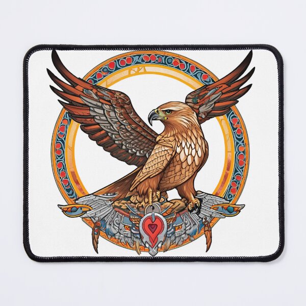 Item preview, Nordic Hawk Valfangr Hunter of the Slain Traditional Stylized Graphic Art designed and sold by dcohea.