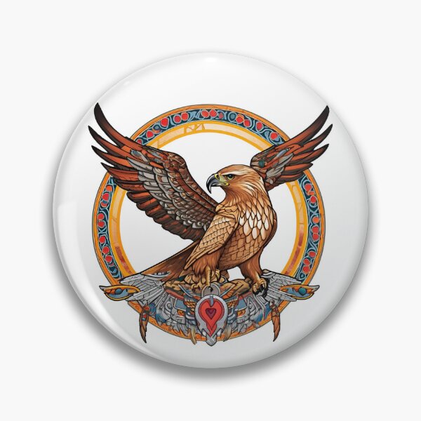 Item preview, Nordic Hawk Valfangr Hunter of the Slain Traditional Stylized Graphic Art designed and sold by dcohea.