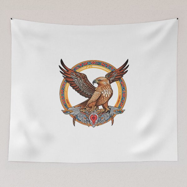 Item preview, Nordic Hawk Valfangr Hunter of the Slain Traditional Stylized Graphic Art designed and sold by dcohea.