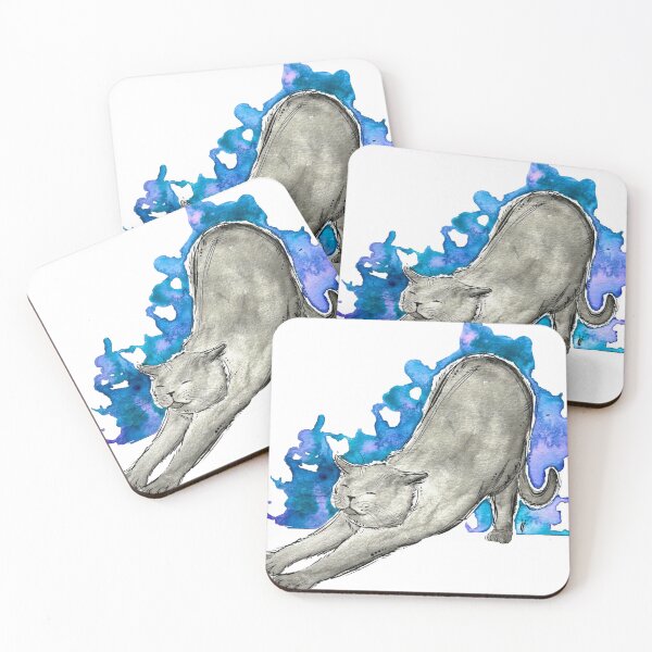 Item preview, Stretching gray cat designed and sold by marienbaer.