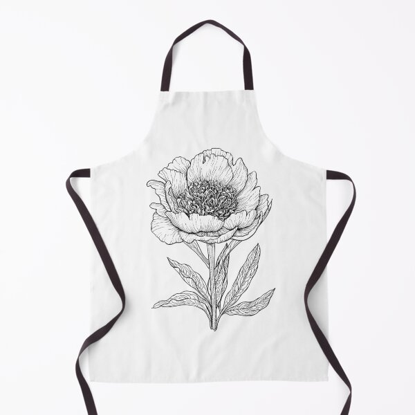 Item preview, Peony flower in magenta in black and white designed and sold by Katerina Mitkova Kirilova.