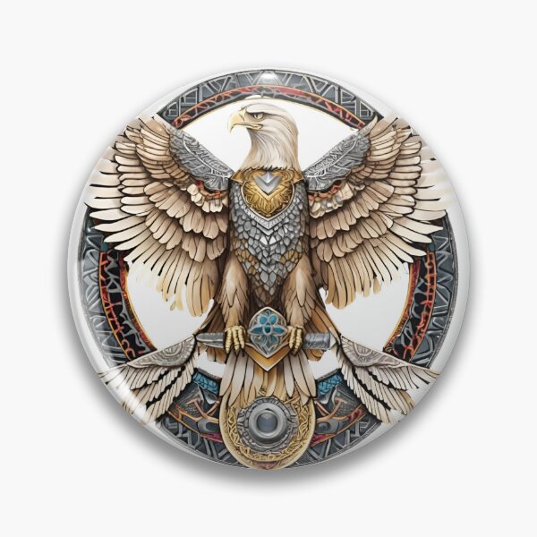 Item preview, Nordic Eagle Hrafnaugur Raven Eyed Traditional Stylized Graphic Art designed and sold by dcohea.