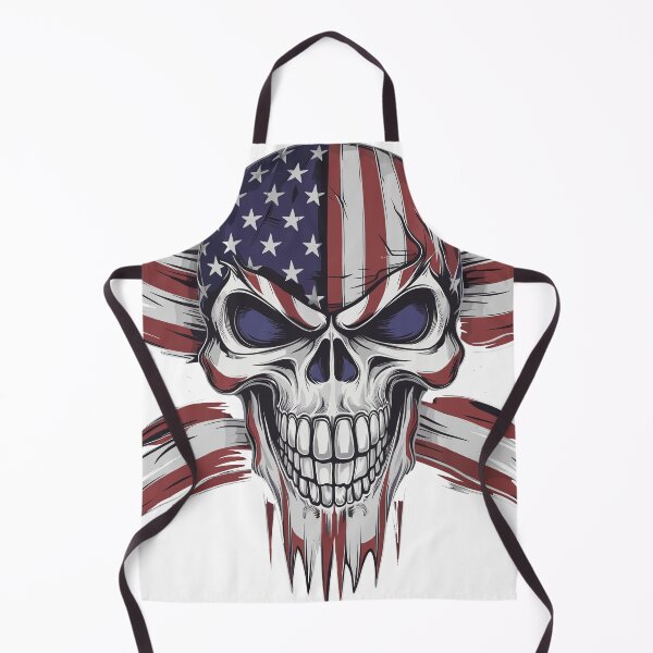 Item preview, American Flag Skull with Fierce Expression designed and sold by Quirky Shirts.