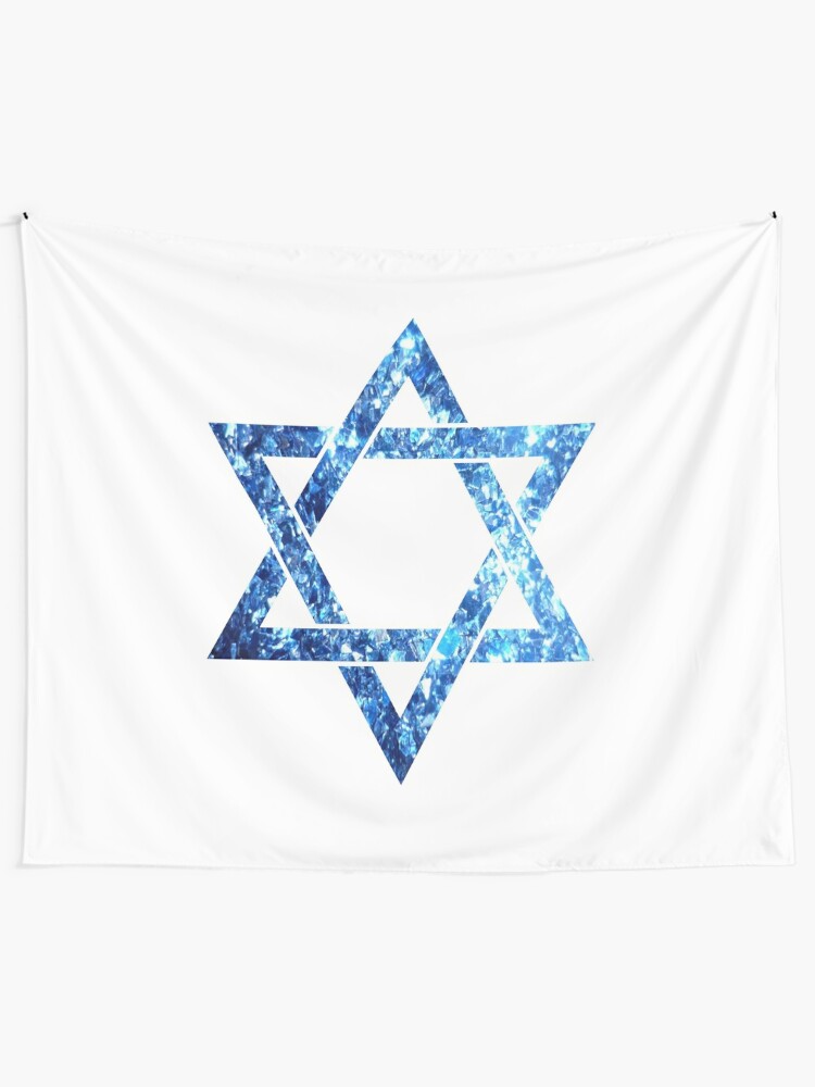 Davidstern Israel Magen David Weiss Und Blaue Diamanten Isreali Flaggen Symbol Judischer Davids Stern Wandbehang Von Starwarez Redbubble