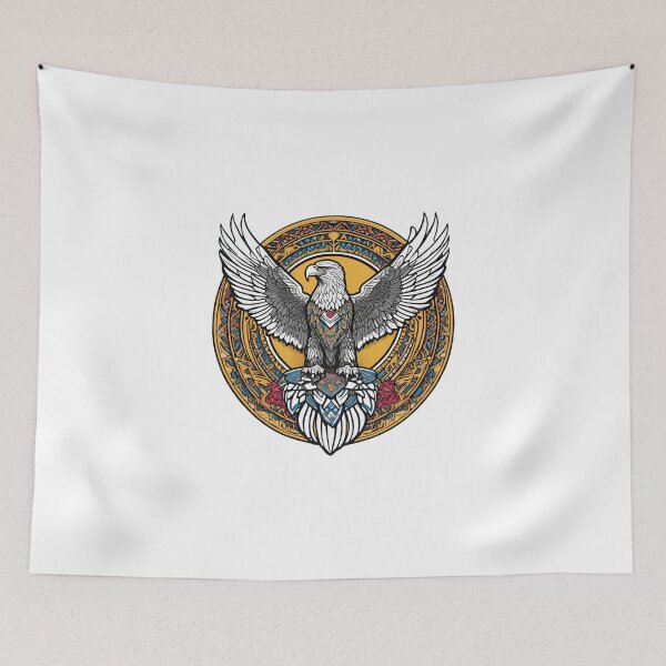Item preview, Nordic Eagle Hrafnaugur Raven Eyed Traditional Stylized Graphic Art designed and sold by dcohea.