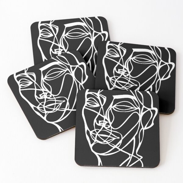 Item preview, White Face Abstract Line Art  designed and sold by sheprint.