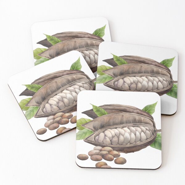 Item preview, Watercolor dried cocoa fruit  designed and sold by Ekaterina Glazkova.