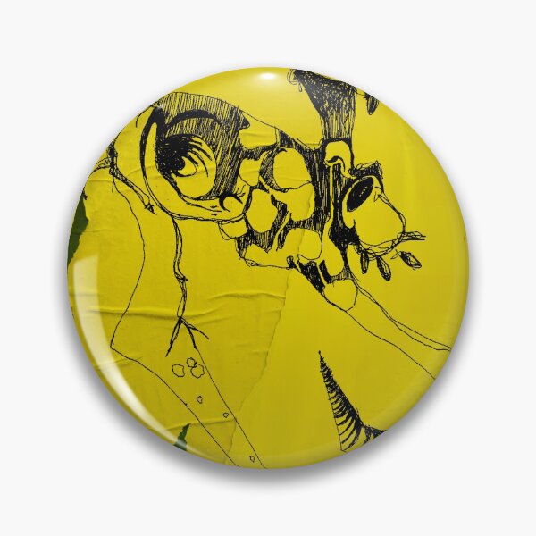 Item preview, Colorized abstract monster drawing on torn yellow background designed and sold by Carré Comme Orange.