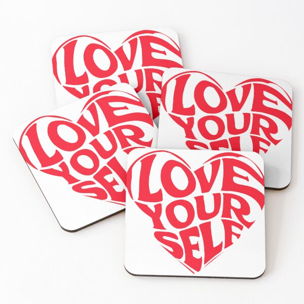 Item preview, Love your self red typography in a heart shape designed and sold by JonathanP514.