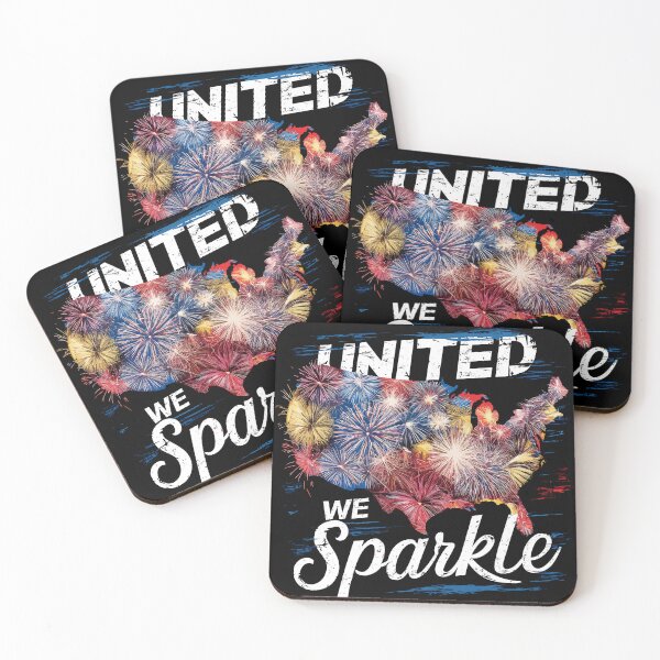 Item preview, United We Sparkle Fireworks USA Map Design designed and sold by Quirky Shirts.