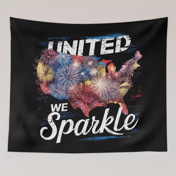 Item preview, United We Sparkle Fireworks USA Map Design designed and sold by Quirky Shirts.