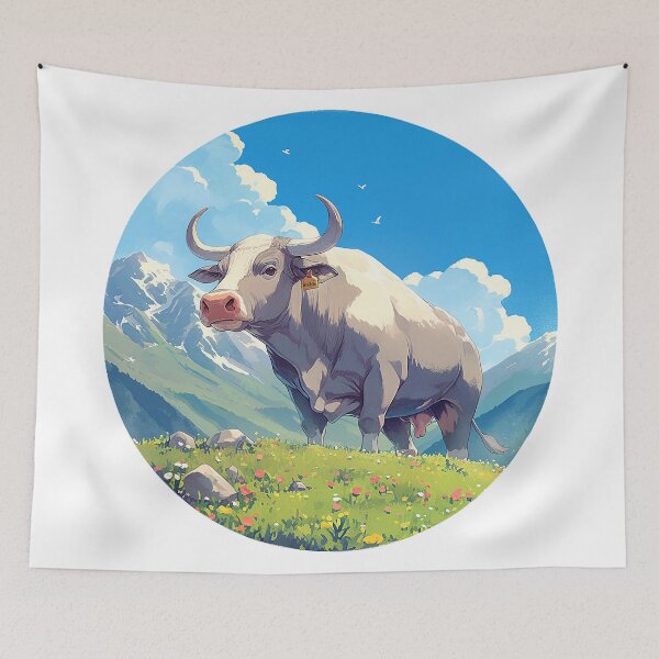 Item preview, Bull in Alpine Meadow designed and sold by Christian Weiss.