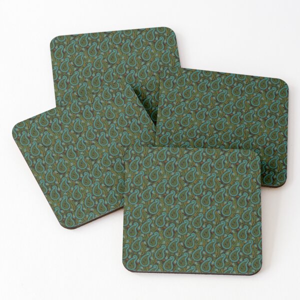 Item preview,  Olive Green, Gold and Aqua Beautiful Paisley designed and sold by CheriesArt.