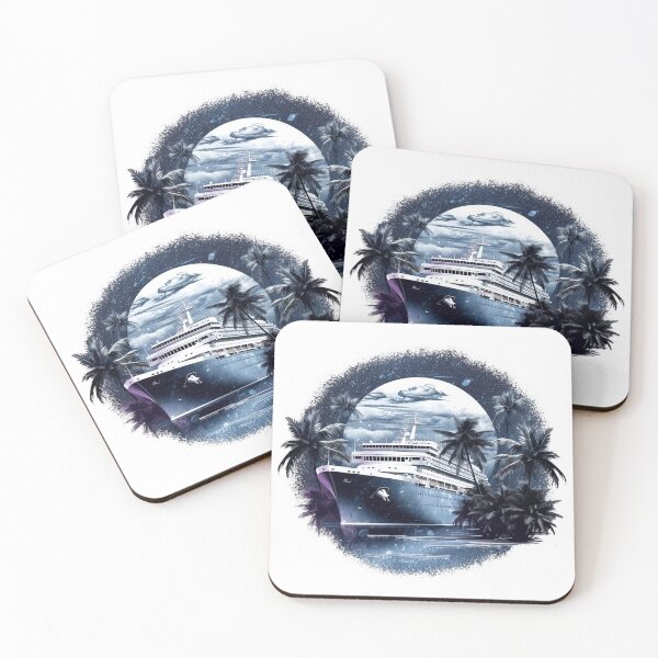 Item preview, large cruise ship in the water with palm trees designed and sold by lukeaypbph.