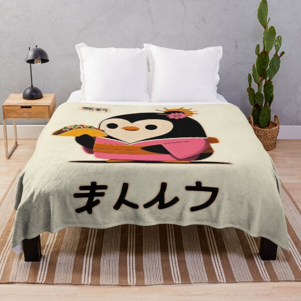 Item preview, Cute Penguin in Kimono | Eating Tacos | Japanese Letters | Adorable Design | Perfect Gift designed and sold by IAPICTURE.