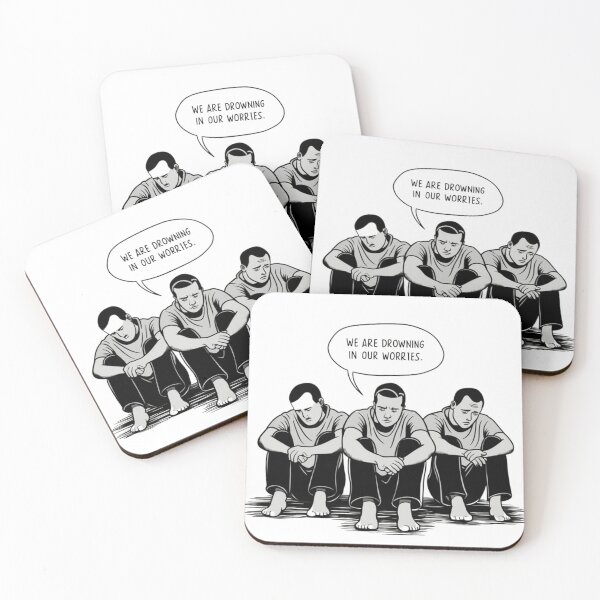 Item preview, Depressed Three Mens Sitting designed and sold by ForgetMee.