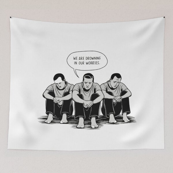 Item preview, Depressed Three Mens Sitting designed and sold by ForgetMee.