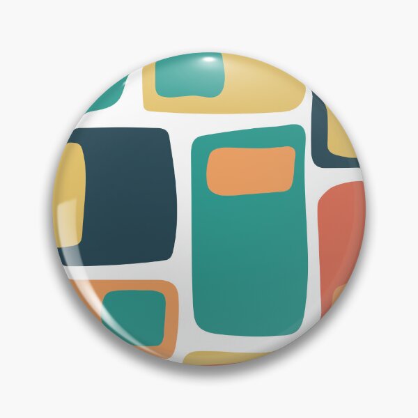 Item preview, Mid Century Funky Geometric Shapes Orange, Teal, Yellow designed and sold by trdstudio.