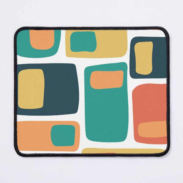 Item preview, Mid Century Funky Geometric Shapes Orange, Teal, Yellow designed and sold by trdstudio.