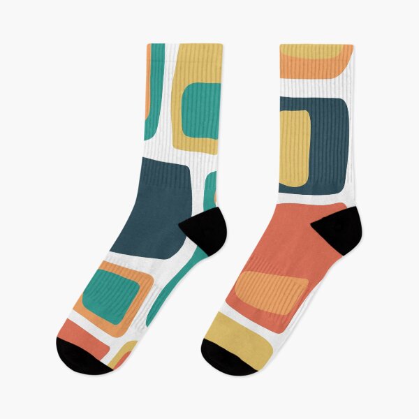 Item preview, Mid Century Funky Geometric Shapes Orange, Teal, Yellow designed and sold by trdstudio.