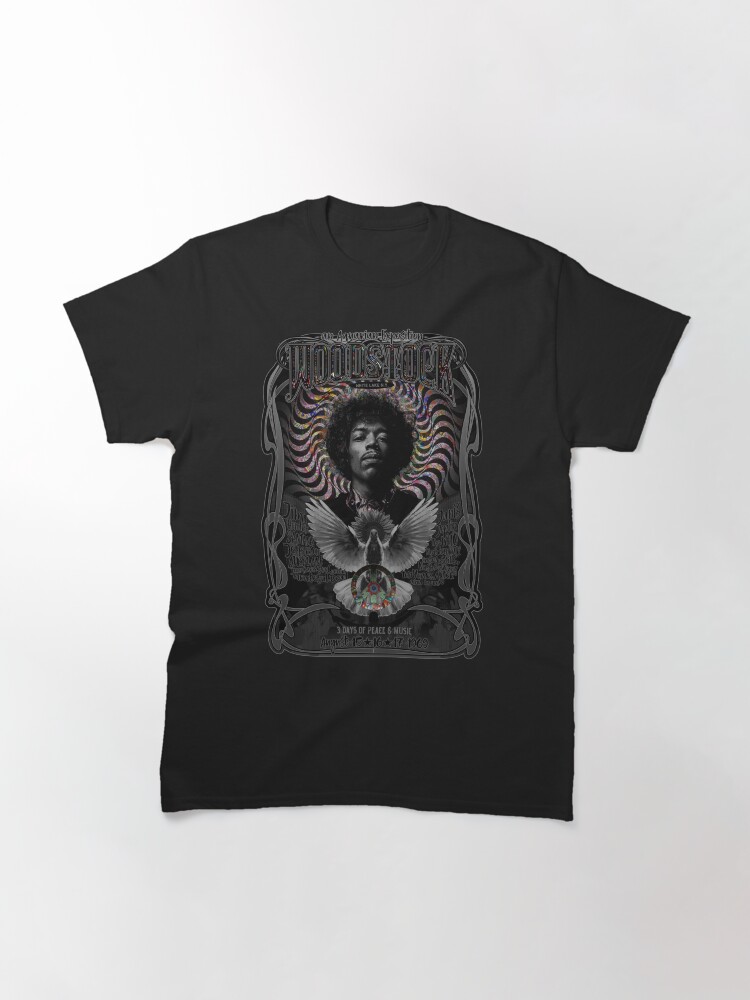 Thumbnail 3 of 7, Classic T-Shirt, Woodstock poster. Music Festival Alternative Poster. Original art designed and sold by elhubert.