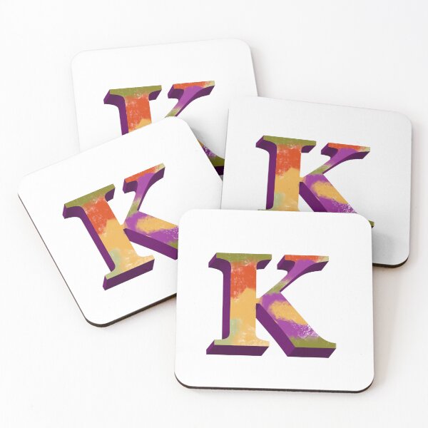 Aperçu de l'œuvre Monogramme K vibrant créée et vendue par PaperRies.