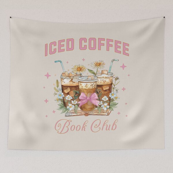 Item preview, Iced Coffee Book Club in Coquette Style designed and sold by CozyLightsStore.