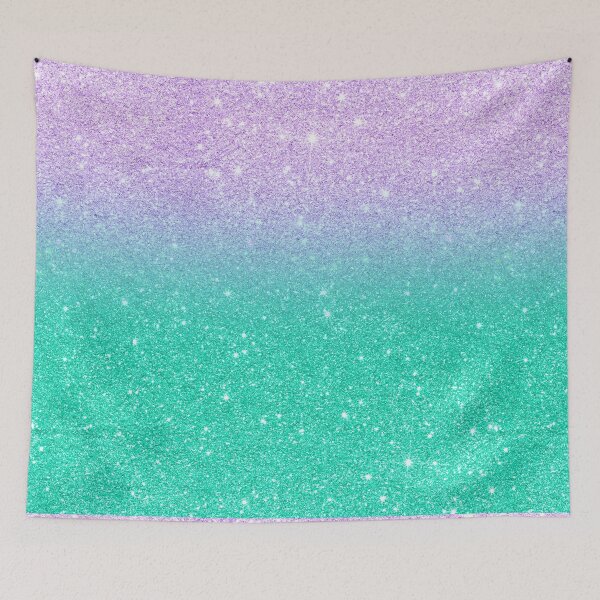 Item preview, Mermaid purple teal aqua glitter ombre gradient designed and sold by GirlyTrend.
