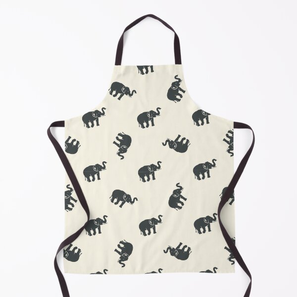 Item preview, Indian Elephant art in cream and black designed and sold by Anisha Vaz.