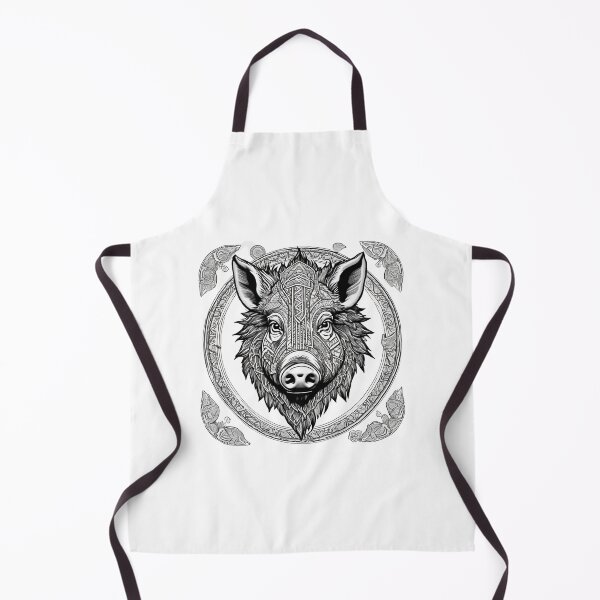 Item preview, Nordic Wild Boar Hildisvíni Battle Swine Traditional Stylized Graphic Art designed and sold by dcohea.