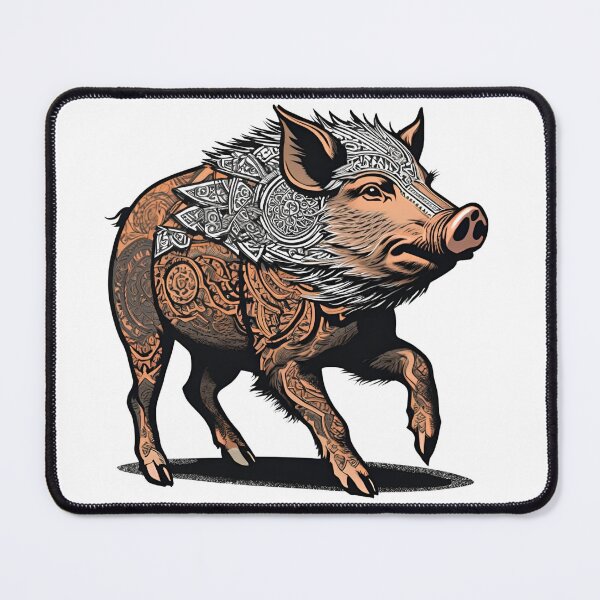 Item preview, Nordic Wild Boar Hildisvíni Battle Swine Traditional Stylized Graphic Art designed and sold by dcohea.