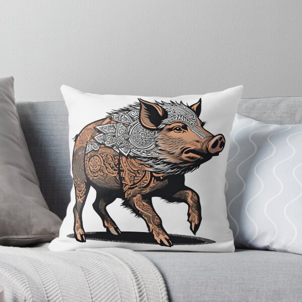Item preview, Nordic Wild Boar Hildisvíni Battle Swine Traditional Stylized Graphic Art designed and sold by dcohea.