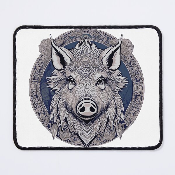 Item preview, Nordic Wild Boar Hildisvíni Battle Swine Traditional Stylized Graphic Art designed and sold by dcohea.