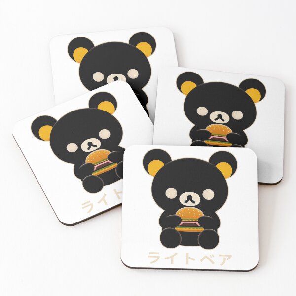 Item preview, Mysterious Black Bear | Eating Big Burger | Japanese Letters | Fun and Quirky Design | Perfect Gift designed and sold by IAPICTURE.