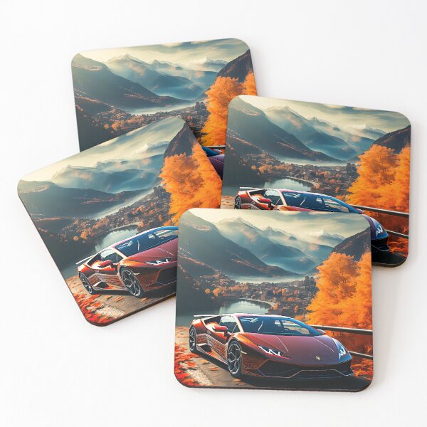 Item preview, Orange Lamborghini Huracan Performante, Autumn Splendor Super Car, Elite Sports Car & Mountain Town, Luxurious Men Gift designed and sold by RevUpDesign.