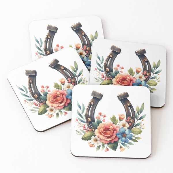 Item preview, Watercolor Horseshoe With Flowers designed and sold by WildPalette-Art.