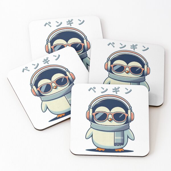 Item preview, Cute Kawaii Penguin | Headphones & Sunglasses | Scarf | Japanese Letters | Fun and Stylish Design designed and sold by IAPICTURE.
