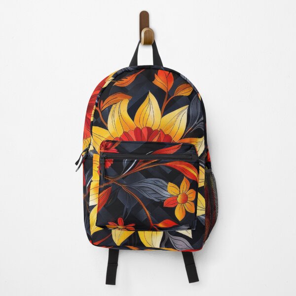 Item preview, Colorful Sunflower Floral Pattern on Dark Background designed and sold by brandway.