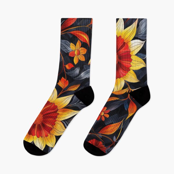 Item preview, Colorful Sunflower Floral Pattern on Dark Background designed and sold by brandway.