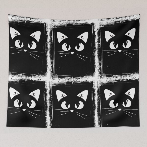 Item preview, Black Cat White Eyes Miaow designed and sold by tanabe.