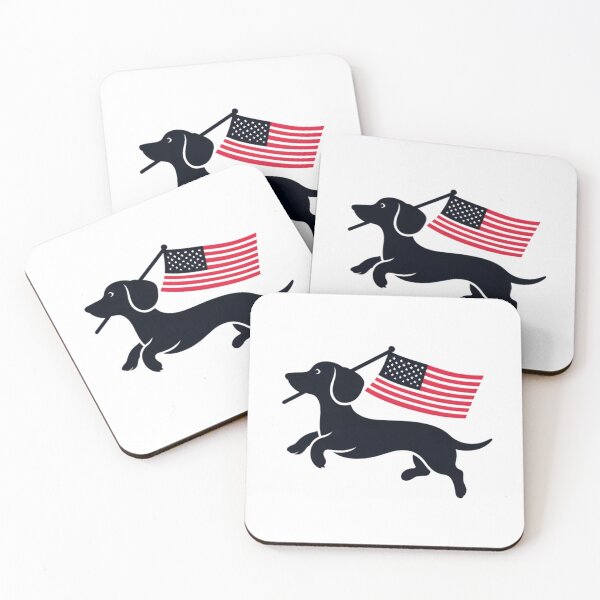 Item preview, Dachshund with American flag designed and sold by LivingInThinAir.