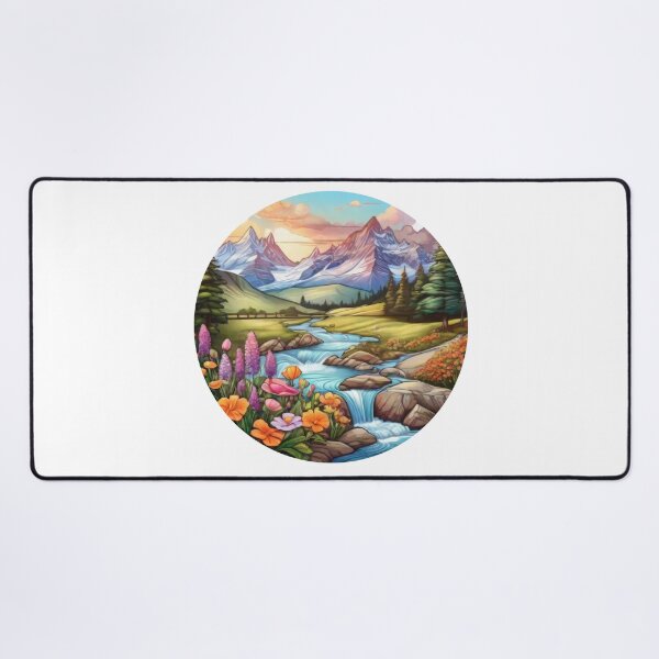 Item preview, Stunning Illustration of a Beautiful Nature Scene with Flowers and Trees (1474) designed and sold by WASjourney.