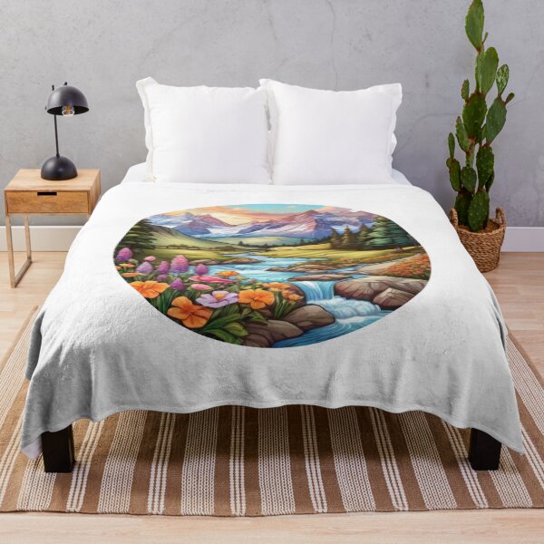 Item preview, Stunning Illustration of a Beautiful Nature Scene with Flowers and Trees (1474) designed and sold by WASjourney.