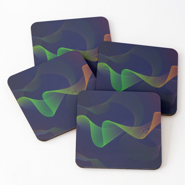 Item preview, Aesthetic colorful waves on blue background designed and sold by OooPstudio.